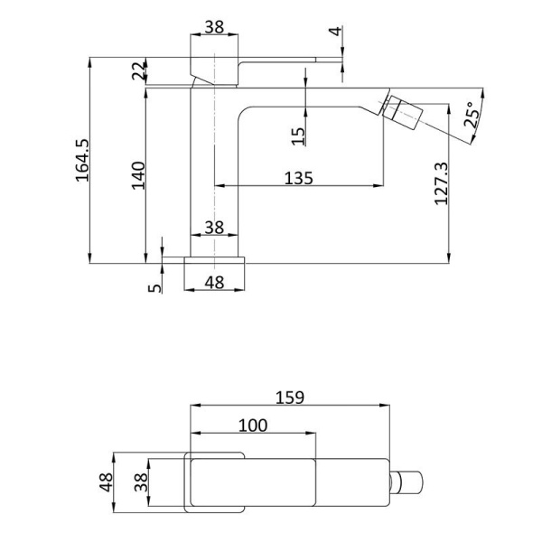 Смеситель для биде Aquame Savona AQM6816MB